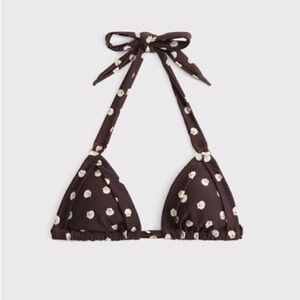 Abercrombie & Fitch Brown Shell O Ring Bikini Top